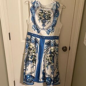 Elegant Blue and White Dress